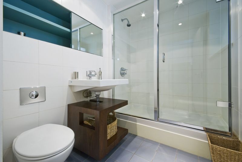 Contemporary Shower with Bench
